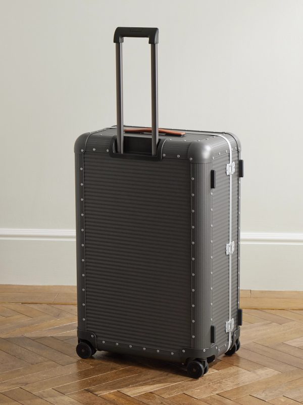 Bank Spinner 76cm Leather-Trimmed Polycarbonate Spinner Suitcase - BK Bank Spinner 76cm Leather-Trimmed Polycarbonate Spinner Suitcase - BK