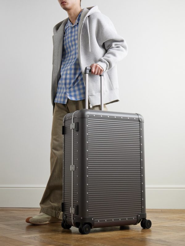 Bank Spinner 76cm Leather-Trimmed Polycarbonate Spinner Suitcase - OU Bank Spinner 76cm Leather-Trimmed Polycarbonate Spinner Suitcase - OU