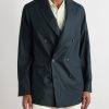 Alain Double-Breasted Virgin Wool-Blend Flannel Blazer - FR Alain Double-Breasted Virgin Wool-Blend Flannel Blazer - FR