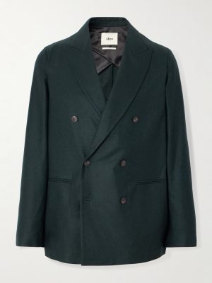 Alain Double-Breasted Virgin Wool-Blend Flannel Blazer Alain Double-Breasted Virgin Wool-Blend Flannel Blazer