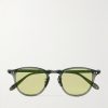 Hampton J Sun Round-Frame Acetate Sunglasses Hampton J Sun Round-Frame Acetate Sunglasses