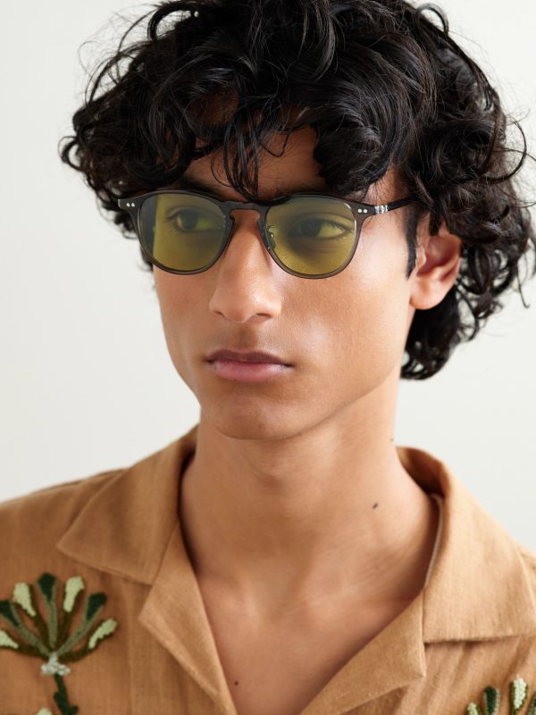 Hampton J Sun Round-Frame Acetate Sunglasses - OU Hampton J Sun Round-Frame Acetate Sunglasses - OU