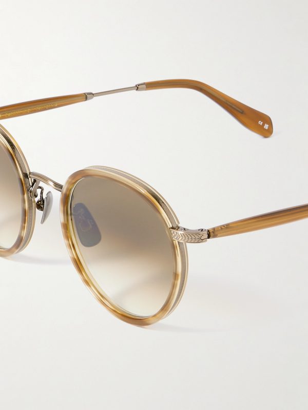 Wilson X Sun Round-Frame Acetate and Gold-Tone Sunglasses - CU