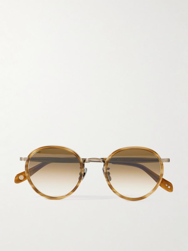 Wilson X Sun Round-Frame Acetate and Gold-Tone Sunglasses