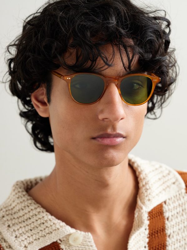 Hampton Round-Frame Acetate Sunglasses - OU Hampton Round-Frame Acetate Sunglasses - OU