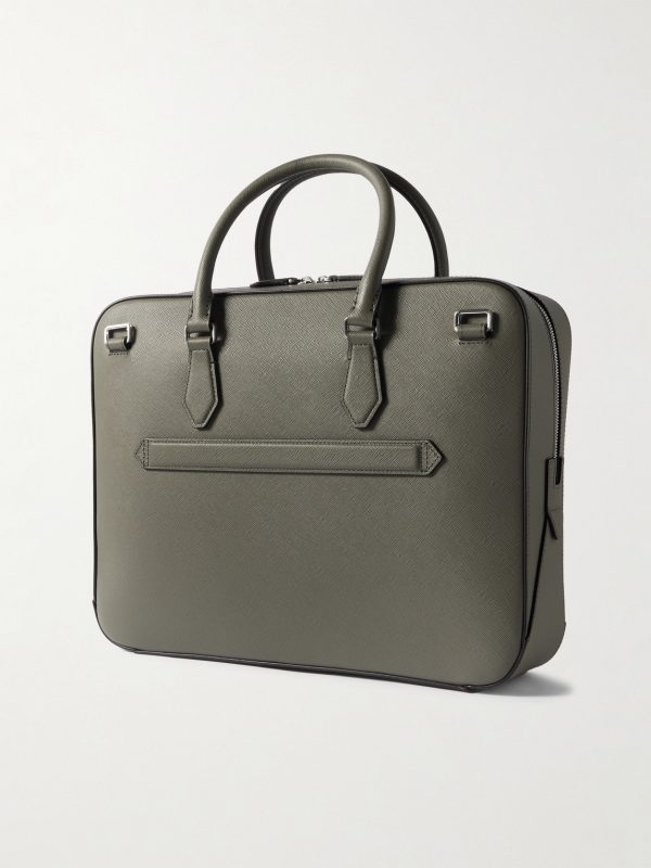 Sartorial Medium Cross-Grain Leather Briefcase - BK Sartorial Medium Cross-Grain Leather Briefcase - BK
