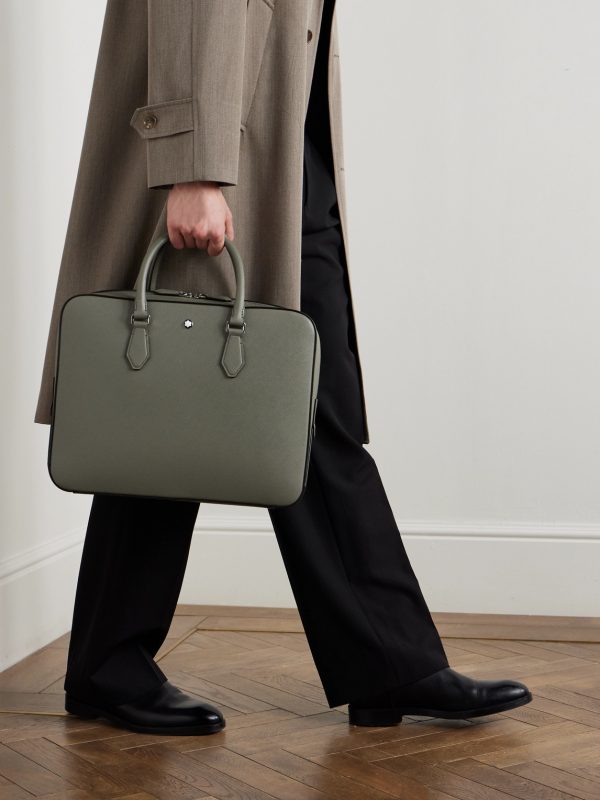 Sartorial Medium Cross-Grain Leather Briefcase - OU Sartorial Medium Cross-Grain Leather Briefcase - OU