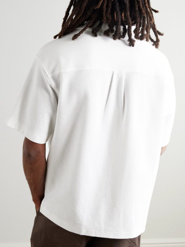 Camp-Collar Cotton-Piqué Shirt - BK Camp-Collar Cotton-Piqué Shirt - BK