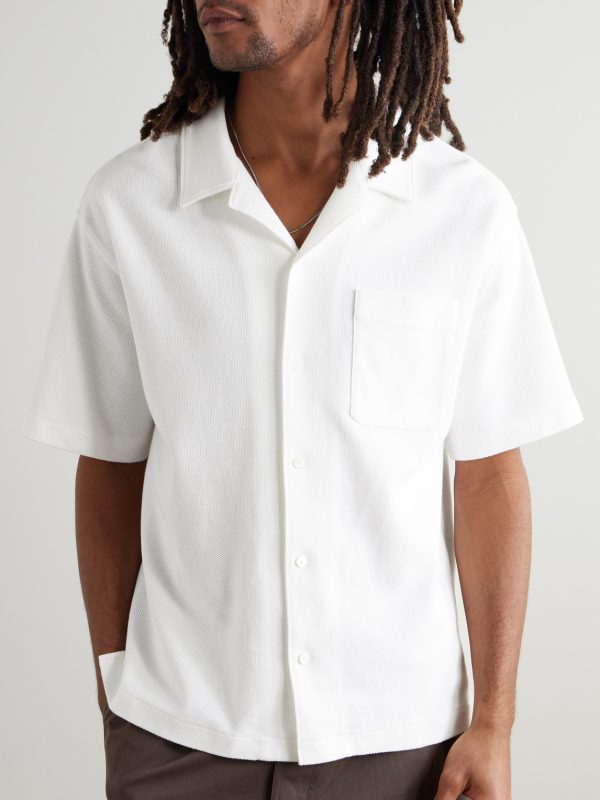 Camp-Collar Cotton-Piqué Shirt - FR Camp-Collar Cotton-Piqué Shirt - FR