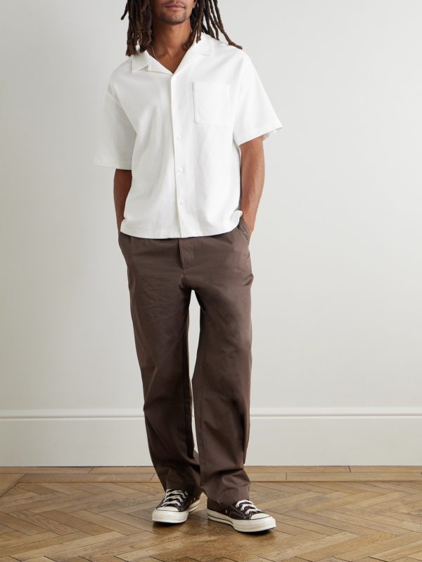 Camp-Collar Cotton-Piqué Shirt - OU Camp-Collar Cotton-Piqué Shirt - OU