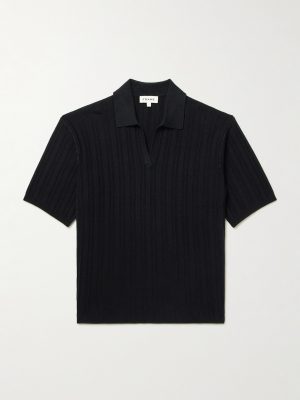 Striped Silk and Cotton-Blend Polo Shirt Striped Silk and Cotton-Blend Polo Shirt