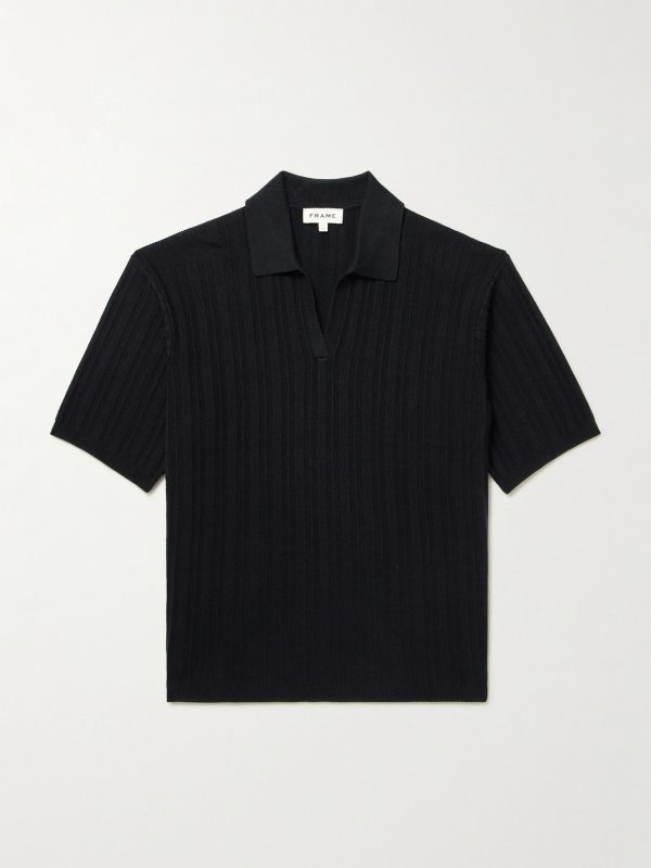 Striped Silk and Cotton-Blend Polo Shirt