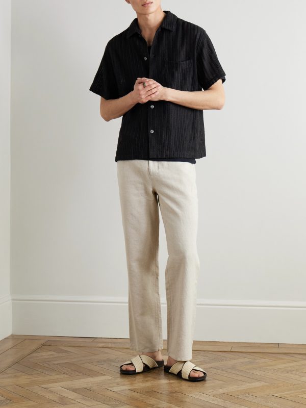 Striped Crocheted Shirt - OU Striped Crocheted Shirt - OU