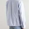 Button-Down Collar Striped Cotton Shirt - BK