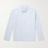 Button-Down Collar Striped Cotton Shirt