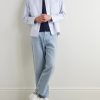 Button-Down Collar Striped Cotton Shirt - OU