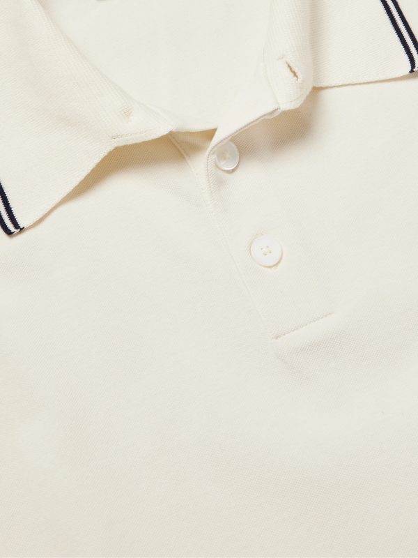 Striped Cotton-Piqué Polo Shirt - CU