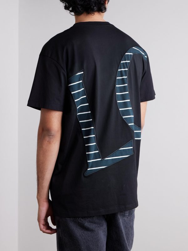 Logo-Appliquéd Striped Cotton-Jersey T-Shirt - BK Logo-Appliquéd Striped Cotton-Jersey T-Shirt - BK