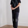 Logo-Appliquéd Striped Cotton-Jersey T-Shirt - OU Logo-Appliquéd Striped Cotton-Jersey T-Shirt - OU
