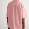 Oversized Camp-Collar Logo-Embroidered Wool Shirt - BK Oversized Camp-Collar Logo-Embroidered Wool Shirt - BK