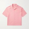 Oversized Camp-Collar Logo-Embroidered Wool Shirt Oversized Camp-Collar Logo-Embroidered Wool Shirt