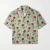 Camp-Collar Logo-Embroidered Floral-Print Cotton and Silk-Blend Twill Shirt Camp-Collar Logo-Embroidered Floral-Print Cotton and Silk-Blend Twill Shirt