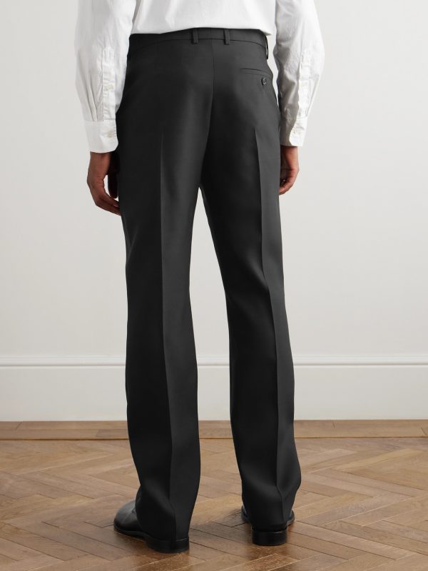 Straight-Leg Wool and Silk-Blend Tuxedo Trousers - BK