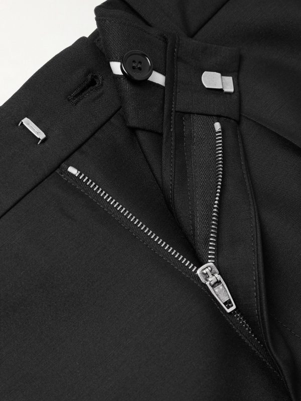 Straight-Leg Wool and Silk-Blend Tuxedo Trousers - E1