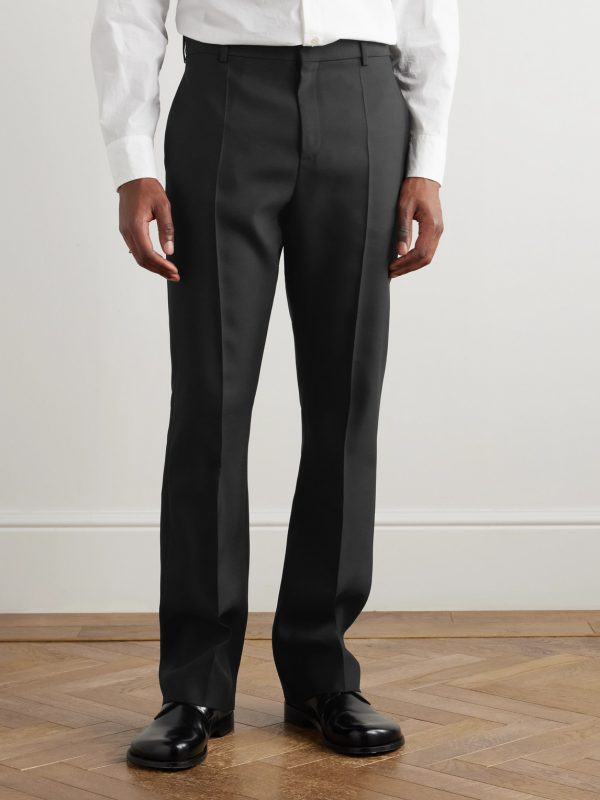 Straight-Leg Wool and Silk-Blend Tuxedo Trousers - FR