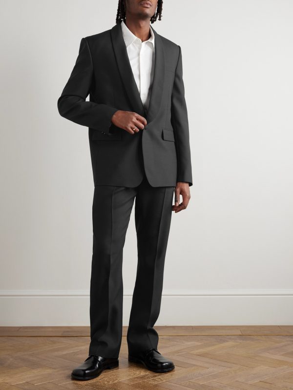 Straight-Leg Wool and Silk-Blend Tuxedo Trousers - OU