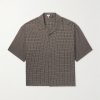 + Paula's Ibiza Convertible-Collar Checked Linen-Blend Shirt