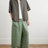 + Paula's Ibiza Convertible-Collar Checked Linen-Blend Shirt - OU