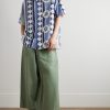 + Paula's Ibiza Camp-Collar Jacquard-Knit Cotton-Blend Terry Shirt - OU