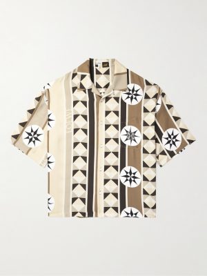 + Paula's Ibiza Oversized Camp-Collar Printed Silk-Twill Shirt + Paula's Ibiza Oversized Camp-Collar Printed Silk-Twill Shirt
