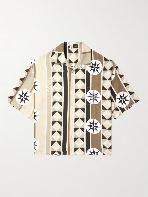 + Paula's Ibiza Oversized Camp-Collar Printed Silk-Twill Shirt + Paula's Ibiza Oversized Camp-Collar Printed Silk-Twill Shirt