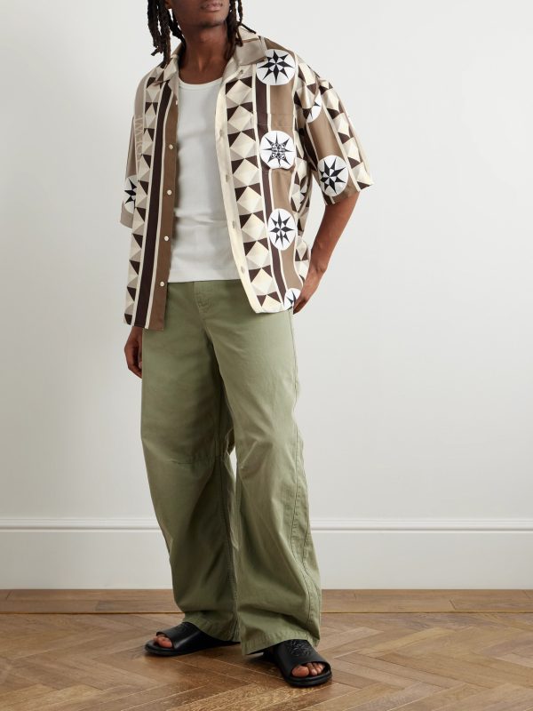 + Paula's Ibiza Oversized Camp-Collar Printed Silk-Twill Shirt - OU + Paula's Ibiza Oversized Camp-Collar Printed Silk-Twill Shirt - OU