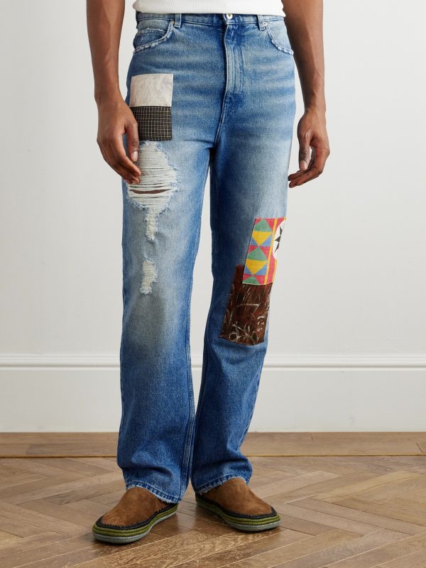 + Paula's Ibiza Straight-Leg Patchwork Distressed Jeans - FR