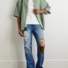 + Paula's Ibiza Straight-Leg Patchwork Distressed Jeans - OU