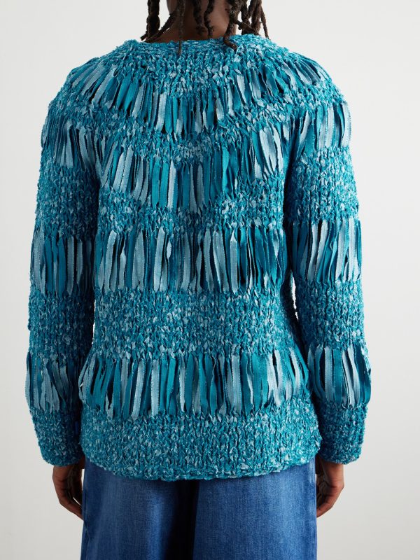 + Paula's Ibiza Open-Knit Textured Cotton-Blend Sweater - BK