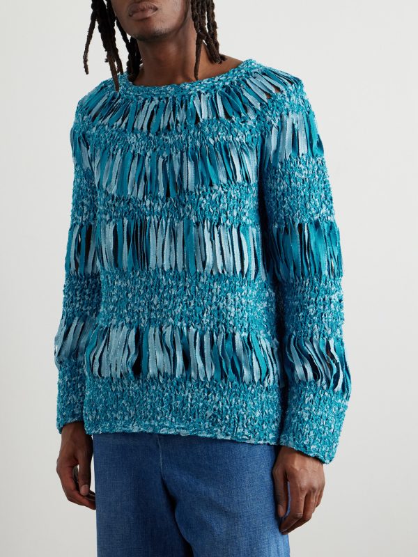+ Paula's Ibiza Open-Knit Textured Cotton-Blend Sweater - FR