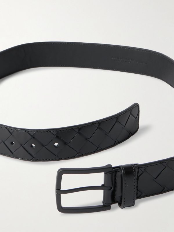 3.5cm Intrecciato Leather Belt - E1 3.5cm Intrecciato Leather Belt - E1