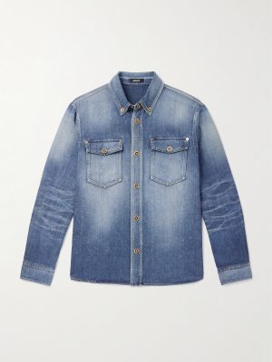 Button-Down Collar Denim Overshirt Button-Down Collar Denim Overshirt