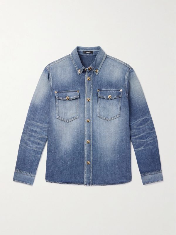 Button-Down Collar Denim Overshirt Button-Down Collar Denim Overshirt