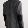 Roy Suede-Trimmed Herrinbone Wool Blazer - BK