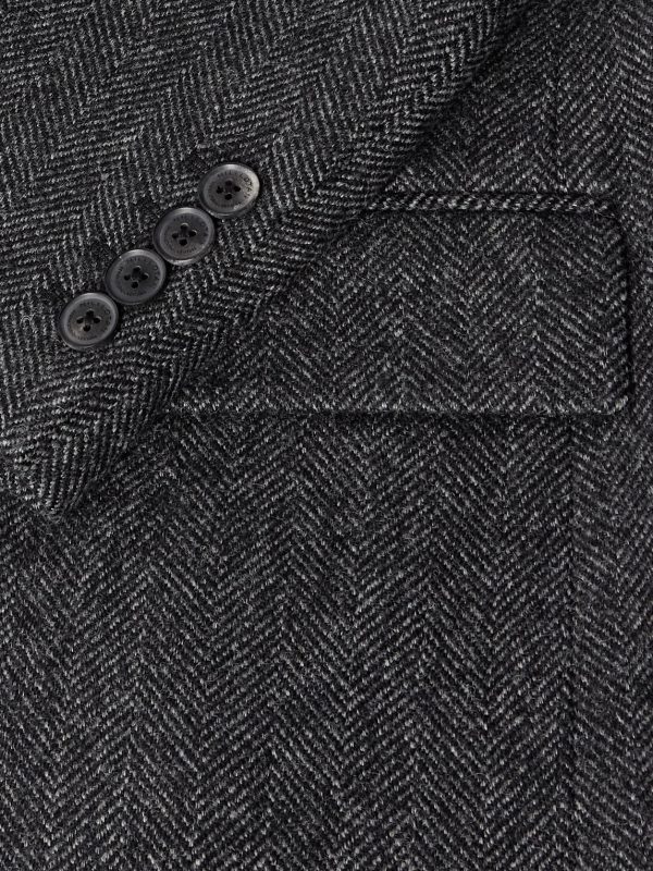 Roy Suede-Trimmed Herrinbone Wool Blazer - CU