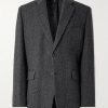 Roy Suede-Trimmed Herrinbone Wool Blazer