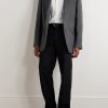 Roy Suede-Trimmed Herrinbone Wool Blazer - OU