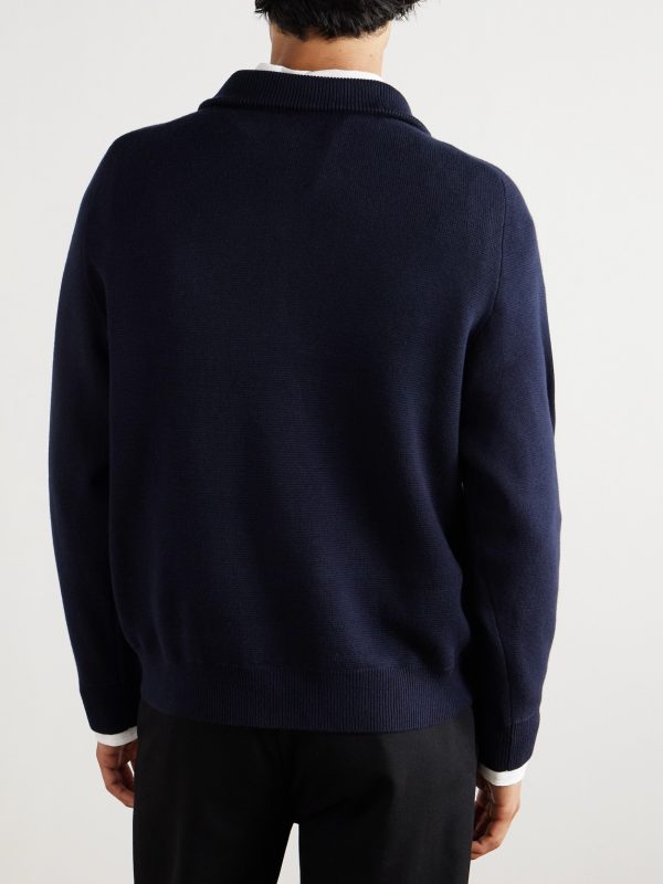 Nathaniel Cotton and Cashmere-Blend Half-Zip Sweater - BK Nathaniel Cotton and Cashmere-Blend Half-Zip Sweater - BK