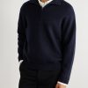 Nathaniel Cotton and Cashmere-Blend Half-Zip Sweater - FR Nathaniel Cotton and Cashmere-Blend Half-Zip Sweater - FR