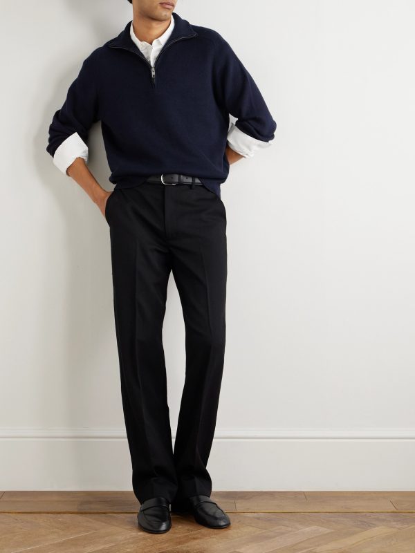 Nathaniel Cotton and Cashmere-Blend Half-Zip Sweater - OU Nathaniel Cotton and Cashmere-Blend Half-Zip Sweater - OU